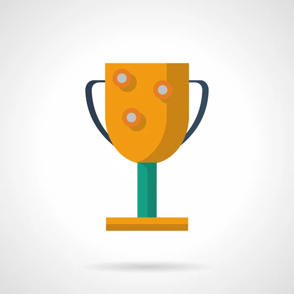 Golden winners cup flat color vector icon — 图库矢量图片