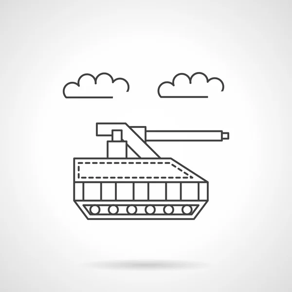 Unmanned tank flat line vector icon — Stock Vector