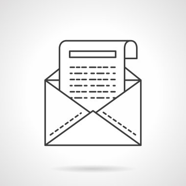 Business correspondence icon flat line vector icon