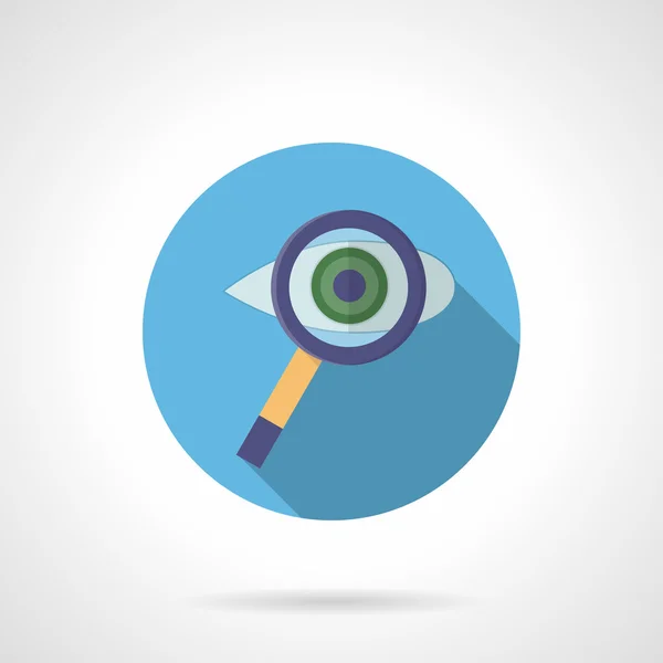 Eye with magnifier round flat color vector icon — Stok Vektör