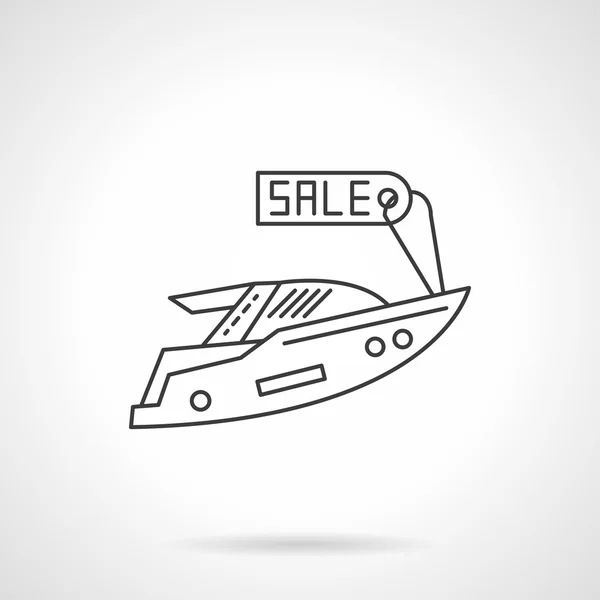 Yacht for sale icon flat line design vector icon — Stock Vector