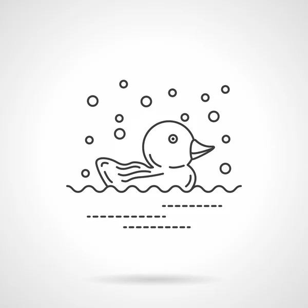 Pato de goma icono de línea plana diseño vector icono — Vector de stock