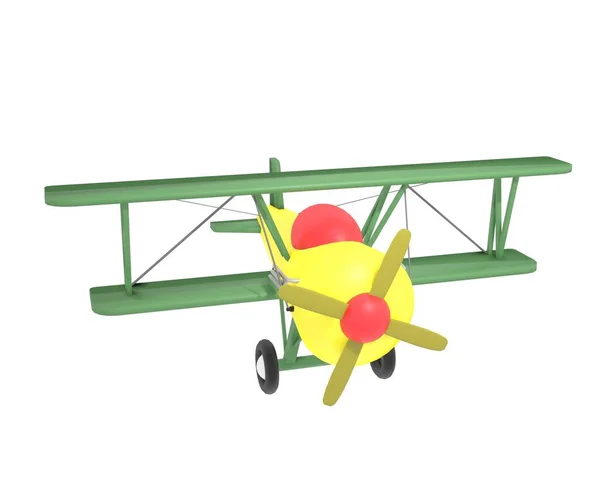 Cartoon plane 3D on white background