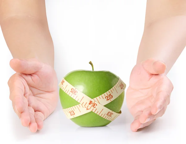 Open hands Holding apple — Stock Photo, Image