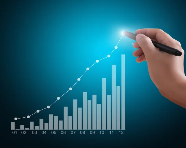 Hand drawing  chart show — Stock Photo, Image