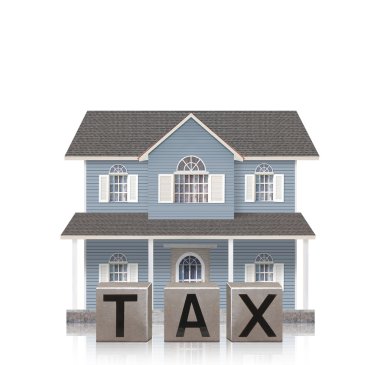 Evin beyaz arka plan üzerinde model