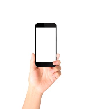 Bir elde ekran akıllı telefonuna dokun