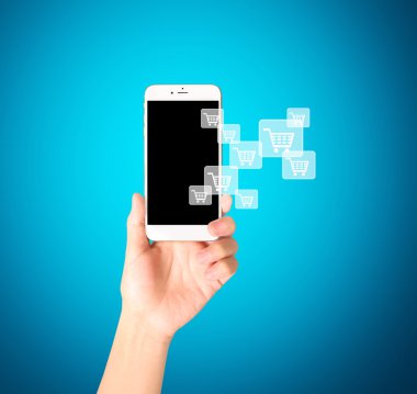 Bir elde ekran akıllı telefonuna dokun