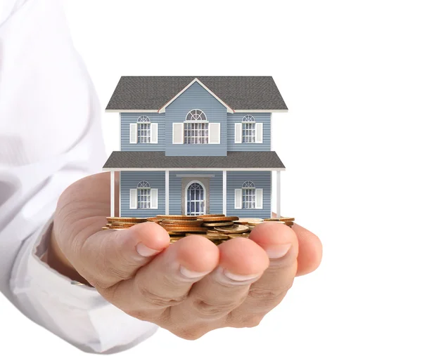 Holding house representing home ownership — Stock Photo, Image