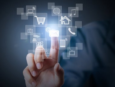 Modern sosyal düğmelere basarak