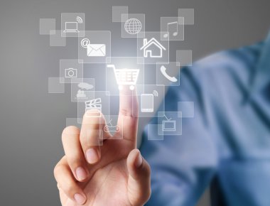 Modern sosyal düğmelere basarak