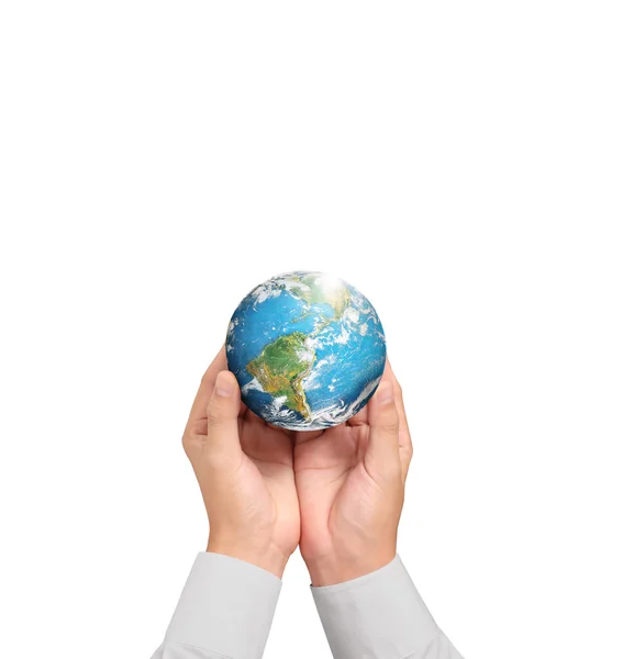 Hand holding globe Elements of this image furnished by NASA — Stock Photo, Image