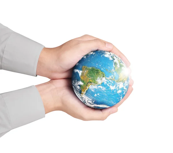 Hand holding globe Elements of this image furnished by NASA — Stock Photo, Image