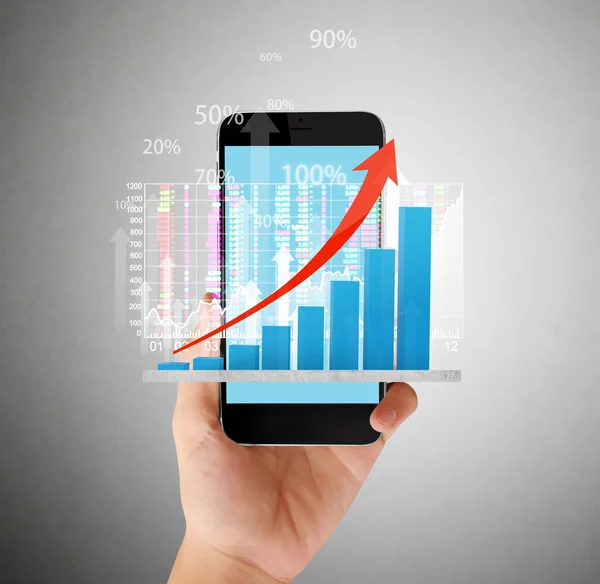 Barva smartphone v ruce — Stock fotografie