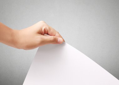  beyaz boş kağıt tutan