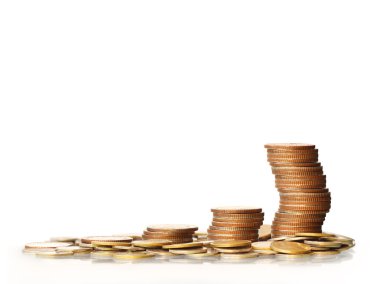 izole altın sikke yığını