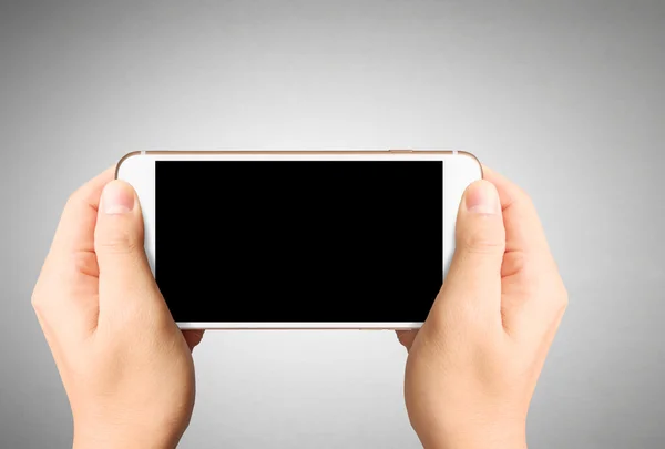 Smartphone tela de toque em han — Fotografia de Stock