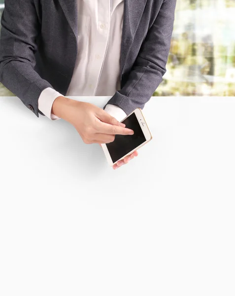 Touch screen smartphone in han — Stock Photo, Image