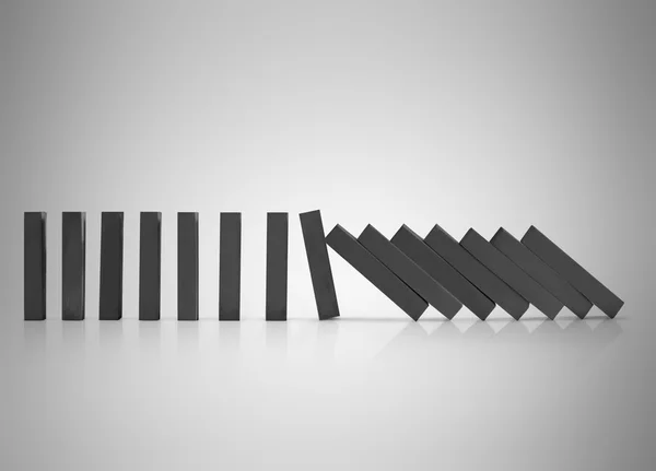 Dominoes continuous toppled — Stock Photo, Image