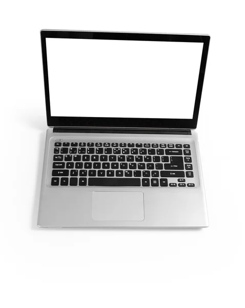 Laptop z pusty ekran Aluminiowy korpus — Zdjęcie stockowe