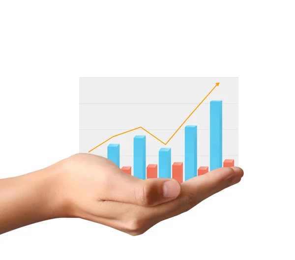 Financial chart symbols coming from  hand — Stock Photo, Image