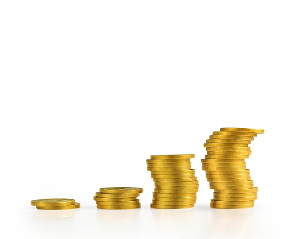 Coins graph stock marke — Stock Photo, Image