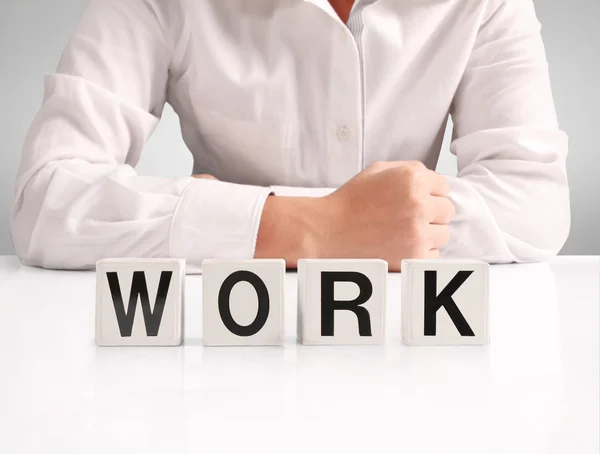 Concept word forming  box in hand — Stock Photo, Image