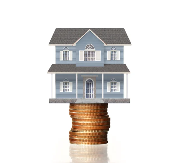 Mortgage concept by money house from  coins — Stock Photo, Image