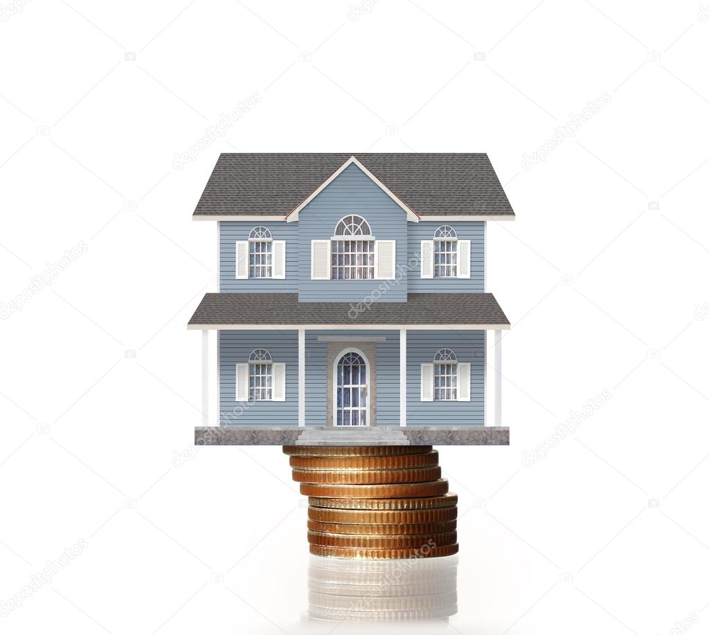 mortgage concept by money house from  coins