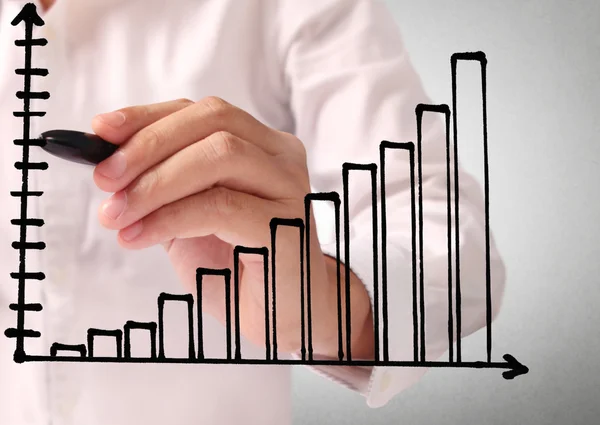 Hand drawing chart show — Stock Photo, Image