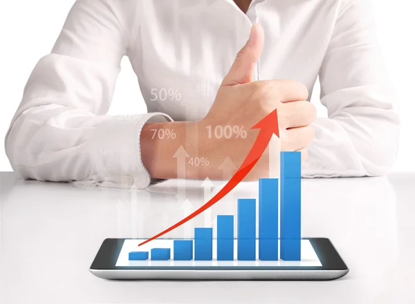 Hands holding  digital tablet — Stock Photo, Image