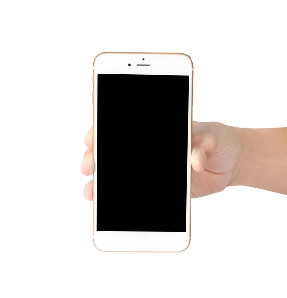 Smartphone in de hand — Stockfoto