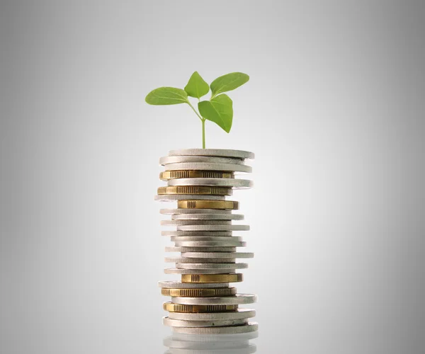 Monedas gráfico mercado de valores — Foto de Stock