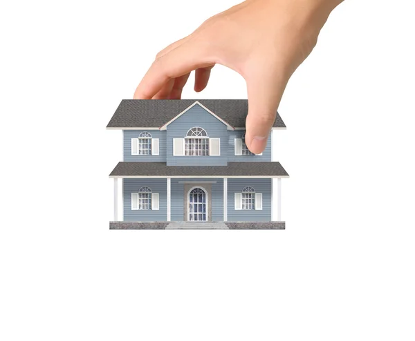 Conceito de hipoteca por casa à mão — Fotografia de Stock