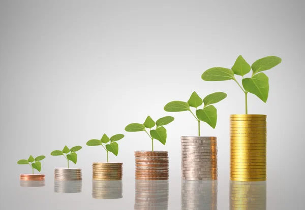 Monedas gráfico mercado de valores — Foto de Stock