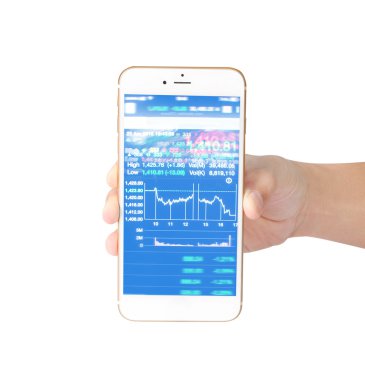 Akıllı telefon elinde.