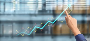 İşletme grafiği büyümesi ve işindeki grafik pozitif göstergelerin artması