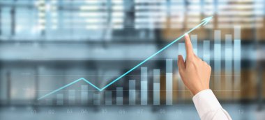 İş dünyası grafik büyümesi ve grafik pozitif gösterge artışı