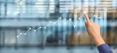 İş dünyası grafik büyümesi ve grafik pozitif gösterge artışı