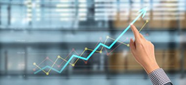 İşletme grafiği büyümesi ve işindeki grafik pozitif göstergelerin artması