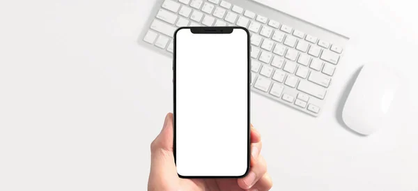 Handhaltendes Smartphone Gerät Und Touchscreen — Stockfoto