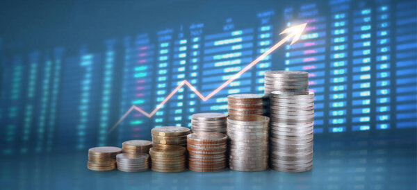 График торговли на фондовом рынке график подсвечник подходит для финансовой концепции инвестиций, бизнес-диаграммы и монеты