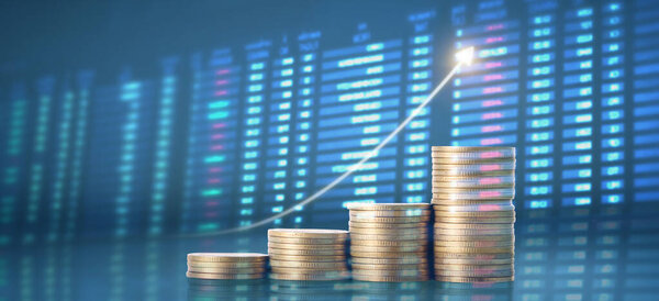 Stock market forex trading graph candlestick chart suitable for financial investment concept, business chart and coins