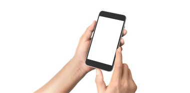 El ele tutuşan akıllı telefon aygıtı ve ekrana dokunma