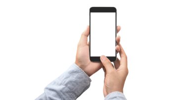 El ele tutuşan akıllı telefon aygıtı ve ekrana dokunma