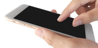 El ele tutuşan akıllı telefon aygıtı ve ekrana dokunma