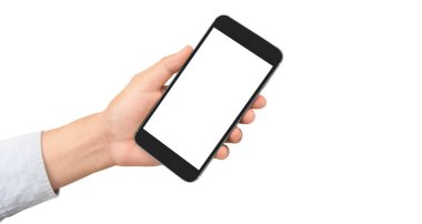 El ele tutuşan akıllı telefon aygıtı ve ekrana dokunma