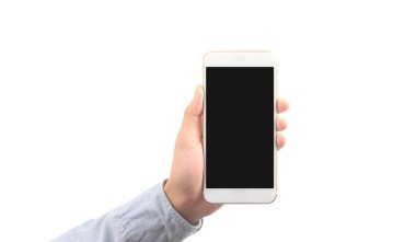 El ele tutuşan akıllı telefon aygıtı ve ekrana dokunma