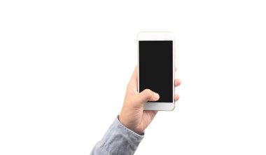 El ele tutuşan akıllı telefon aygıtı ve ekrana dokunma