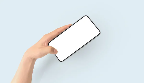 Ele Tutuşan Akıllı Telefon Aygıtı Ekrana Dokunma — Stok fotoğraf